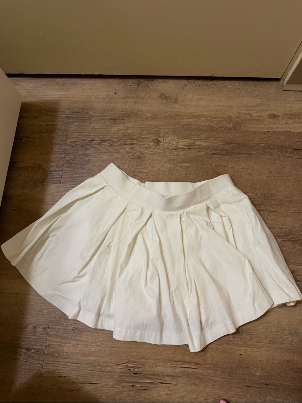 refuge Cream Pleated Circle Skater Skirt
